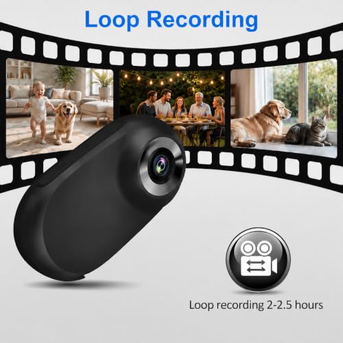 Image of HD 1080P Cat Camera Collar with Video Record Wireless Mini Sport cam,Small Action Cameras,Body Camera for Pet Supplies Stuff Outdoor /Inoor Birthday Gift No WiFi(Black)