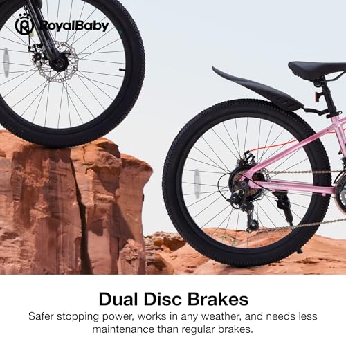 Image of RoyalBaby Kids Mountain Bike for Boys and Girls, Ultra-Light Aluminum 20-26 Inch Wheel Bicycle for 6-14 Years Old Children, 7 /21-Speeds Drivetrain