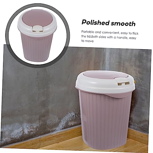 Bote de basura compacto rosa para hogar y oficina miniatura 2