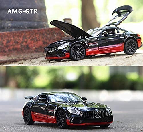Image of Kids Toy car 1:24 Scale Die cast Metal Toy Car for Kid Model AMG GTR Metal Cars with 4 Openable Doors Light and Musical Sound (Multi)