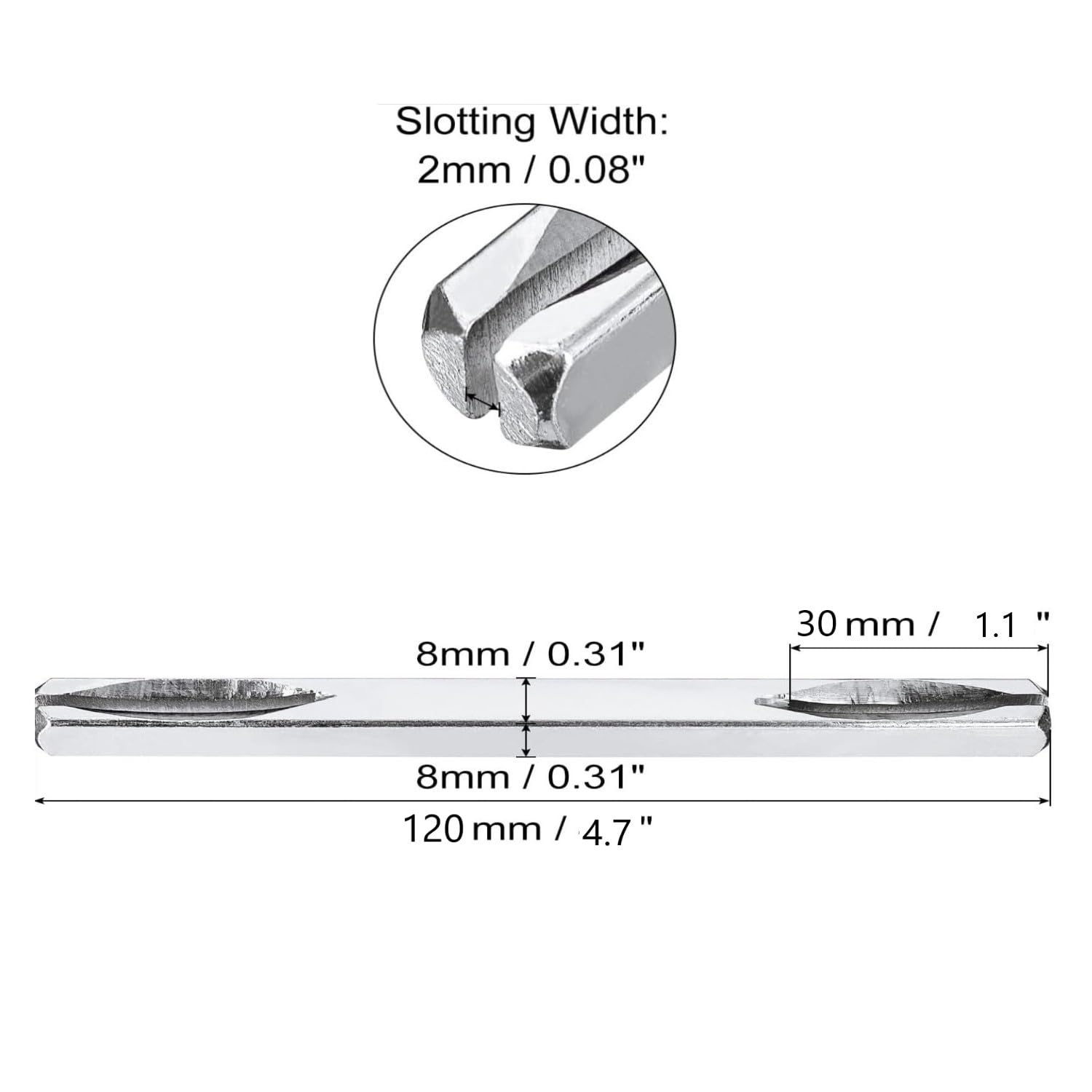 Tige De Poignée Carrée 8 Mm X 100 Mm Pour Poignées De Porte, Ferrures