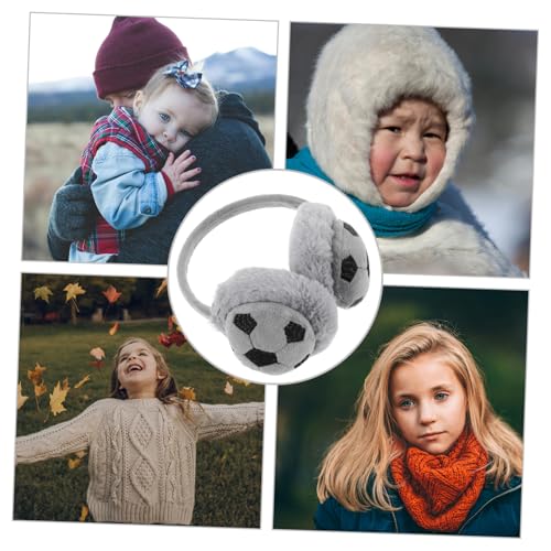 Kids Plush Winter Earmuffs for Boys Furry Ear Warmers Football Design Warm Ear Covers for Toddlers Soft and Cozy3