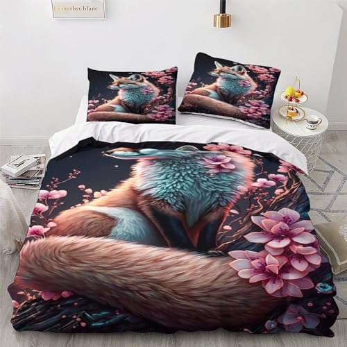 Housse de couette Renard 3 pièces en microfibre premium ultra douce