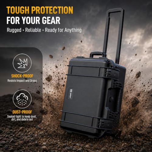 Image of Lykus HC-4920 Hard Case with Wheels and Foam, Inner Size 18.5*13.78*7.28in | IP67 Waterproof, Pluckable Foam, Suitable for Cameras, Lenses, Electronic Equipment and More