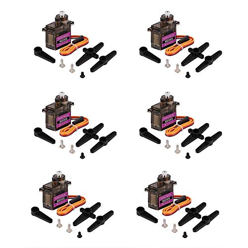 Image of REES52 6Pcs MG90S Micro Servo 9G Servo Motor Metal Geared Micro Servo Motor 9G Smart Robot Car Helicopter Plane Boat