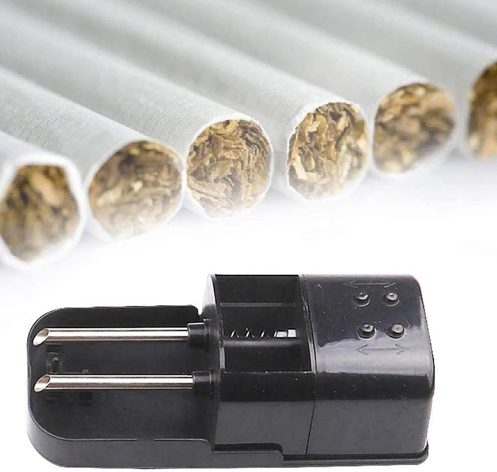TsoLay Fully Automatic Cigarette Filling Machine, Portable Roller Tube Tobacco Maker with Double Tubes Design, Efficient and Easy to Use, for Regular Size Filtered Cigarettes 8mm 0.31" Diameter Tube