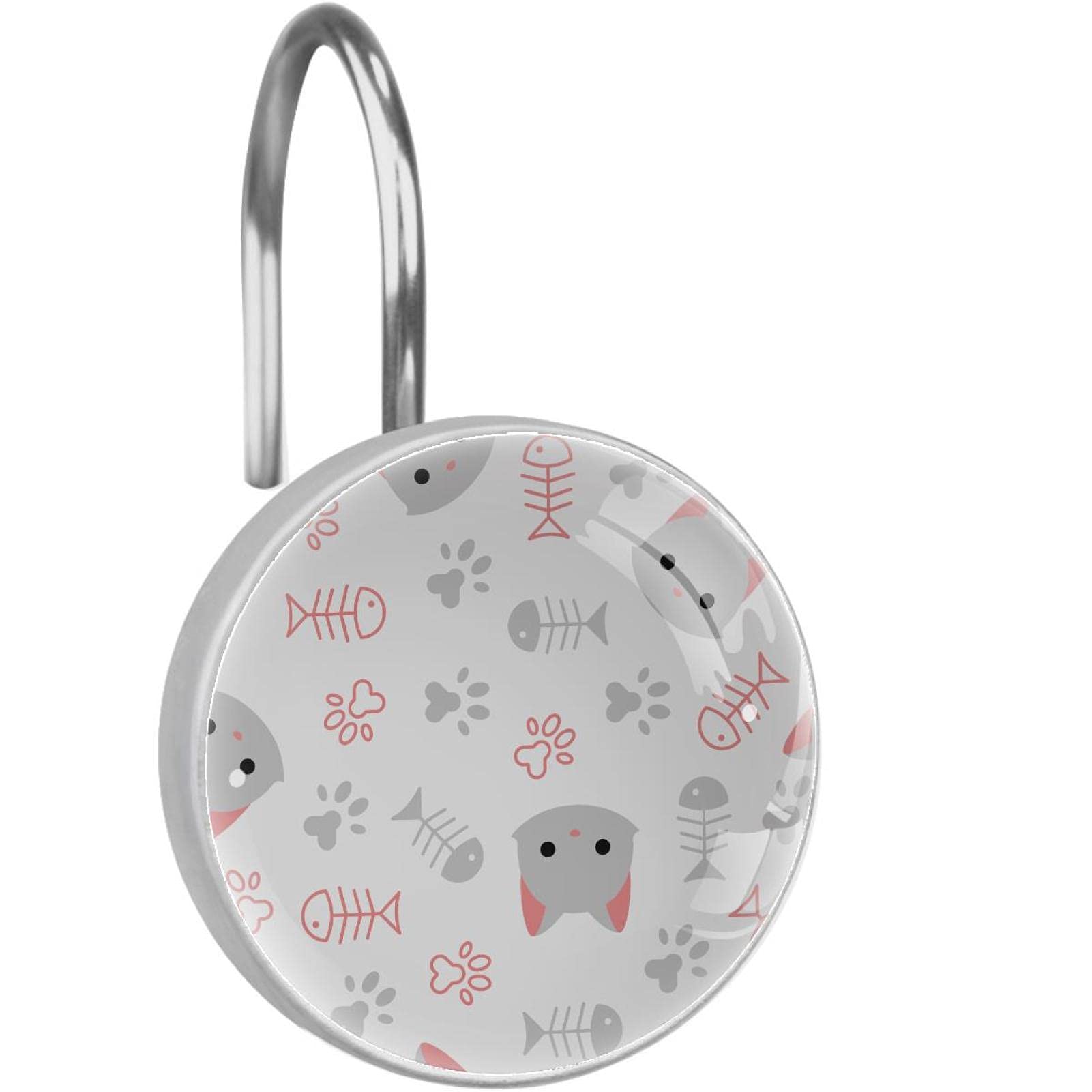 Crochets rideau de douche inox chat fini la rouille et les rideaux bloques
