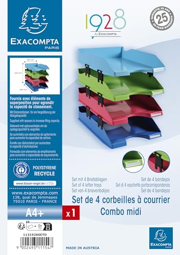 Bandejas para documentos A4 Exacompta Combo Midi de colores 6