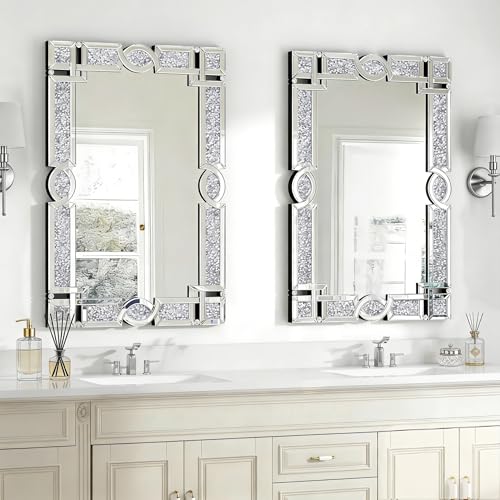 Image of Bathroom Vanity Mirrors for Over Sink, 28x39 Inche Bedroom Mirrors for Wall, Wall Mirrors Decorative for Living Room, Decorative Mirror for Decor, Entryway Wall-Mounted Mirror