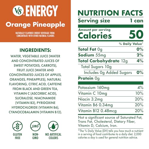Image of V8 Energy Orange Pineapple Energy Drink, 8 fl oz Can