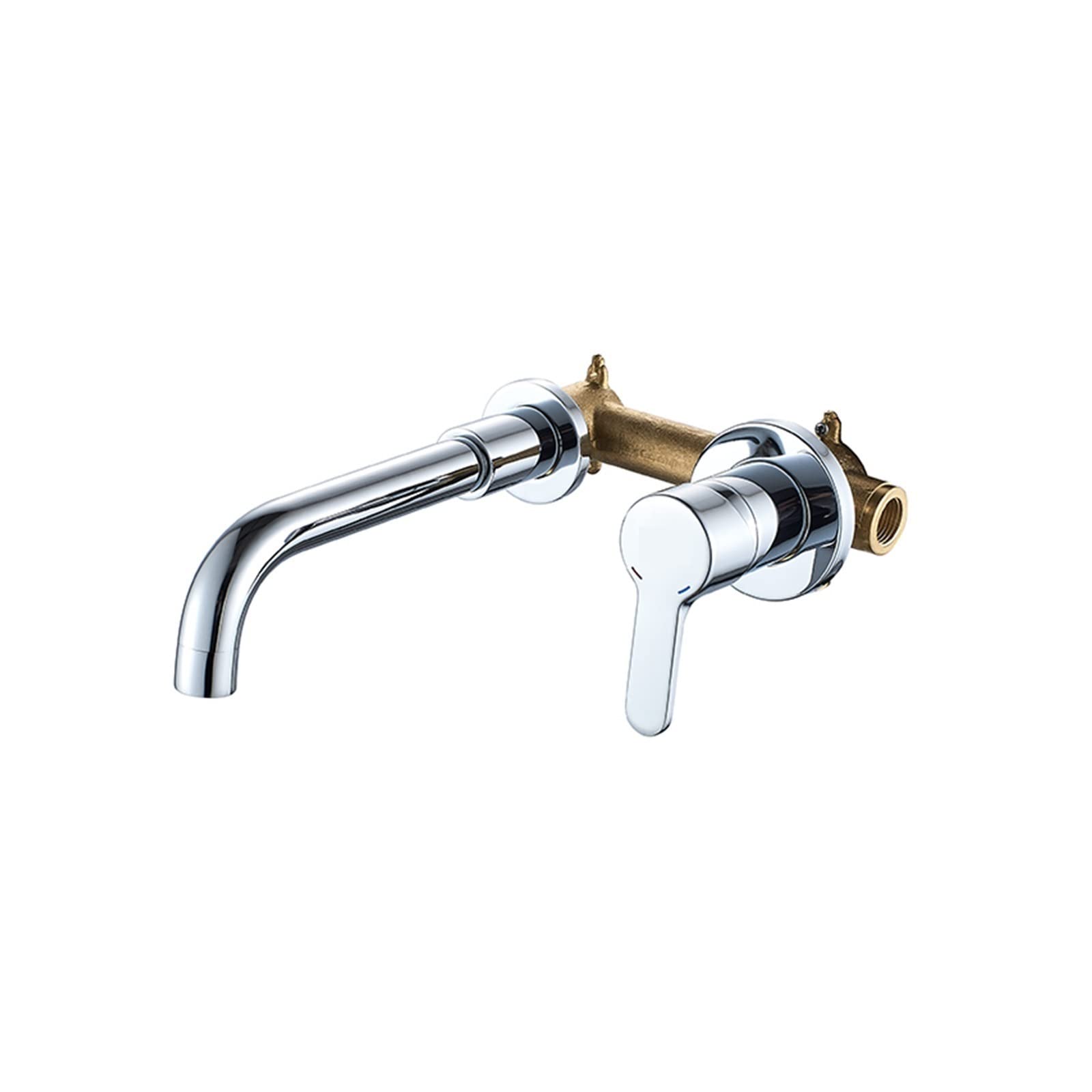 Cudtapi One Color Bathroom Faucet Bathroom Sink Basin Faucet Hot And Cold Water Swivel Spout Chrome Wall Mounted Bath Mixer