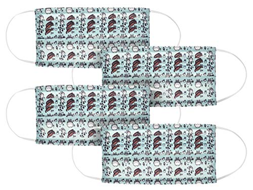 CoolChange Masques Couvre- Nez et Bouche de Totoro pour Adultes | Tissu | réutilisable | 4 pièces | Vert