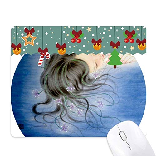 Tapis de souris orchidée en caoutchouc style aquarelle chinoise pour fille
