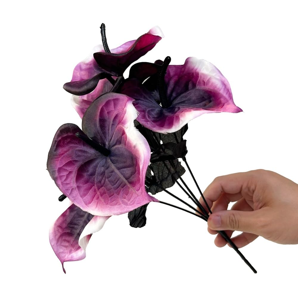 Fleurs d'anthurium artificielles 34 cm lot de 4 tiges pour décoration intérieure et loisirs créatifs