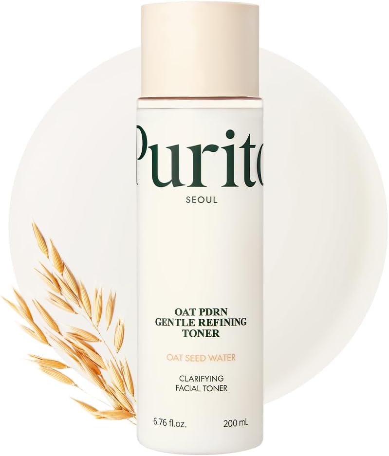 PURITO Oat PDRN Gentle Refining Toner 200 mL 6.76 fl.oz, Korean Oat Exfoliating Toner 99% Pure Oat PDRN, Hydrating & Clarifying Formula for Acne-Prone Skin, Vegan, Non-Comedogenic, Gentle Daily Use