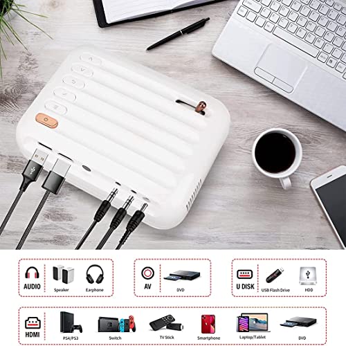 Image of BIGASUO Mini Projector with 5G WiFi and Bluetooth, Portable Projector 1080P Supported 120ANSI, Bluetooth Movie Projector for Bedroom /Outdoor, Compatible with iOS /Android /Laptop (BGP9)