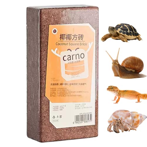 Coco Coir Brick, Compressed Fiber Block, Organic Soil Substitute, Moisture-Retaining Substrate, Ideal for Gardening, Reptile Habitats, Hermit Crabs, Snakes, Frogs, Tortoises, Geckos
