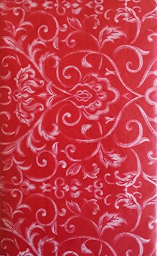 Spring Fling/Happy Holiday (Elrene Home Fashion) Floral Swirl Damask (Assorted Sizes and Colors) Vinyl Flannel Back Tablecloth (52 Spring Fling/Happy Holiday (Elrene Home Fashion) Floral Swirl Damask (Assorted Sizes and Colors) Vinyl Flannel Back Tablecloth (52