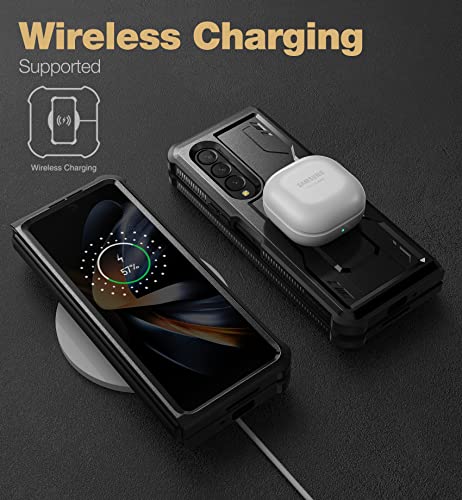 Coque Samsung Galaxy Z Fold 4 5G Dexnor avec protège-écran et support intégrés - Noir