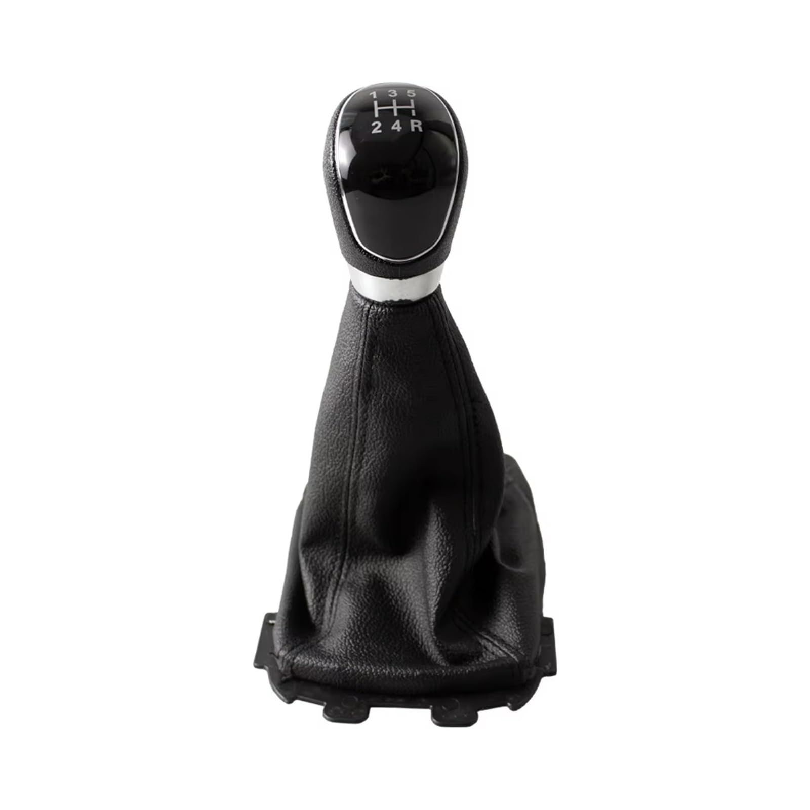 GHQFROP Transmission Gear Shift Knob for for Ecosport 2013-2018 Manual Gear Shift Knob with Black PU Leather Gaiter Boot Cover Car Gear Stick Knob(5 Speed Black)