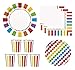 Rainbow Party Supplies Pack for 16 Guests - Including Dinner Plates, Dessert Plates, Cups, and Napkins