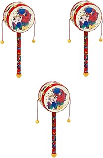 Wooden Monkey Drums 3pcs Baby Rattle Wooden Toddler Toys Baby Monkey Drum Wooden Hand Rattle Musical Instrument Newborn