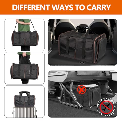 LitaiL Cat Carrier for 2 Cats, Large Dual Cat Travel Carrier with Litter Box, Portable 2-in-1 Soft Pet Travel Carrier for Indoor Outdoor, Large Double Cat Carriers for Cats Dogs Up to 25lbs - Image 5