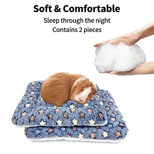 Image of Amakunft 2 Pack of Square Plush Guinea Pig Pillow, Cozy Hamsters Sugar Glider Hedgehog Sleep Bed, Rabbit Cage Accessories Mat,Multi Color