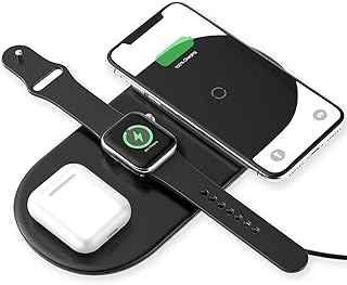 شاحن لاسلكى 1X3 للايفون و ابل واتش و الايربودز، أسود