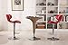 Roundhill Furniture Masaccio Cushioned Leatherette Upholstery Airlift Adjustable Swivel Barstool with Chrome Base, Set of 2, Red