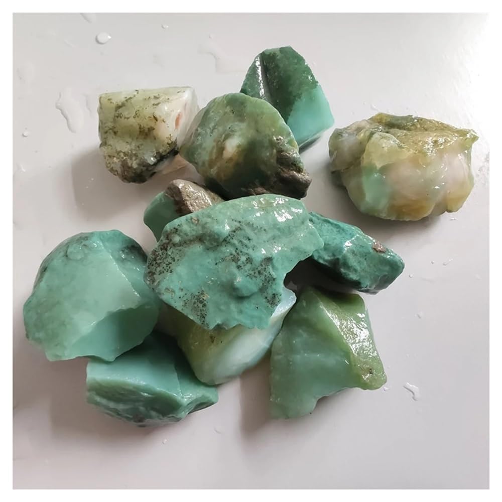 Agata verde natural piedras de cristal de 100g para coleccionismo y collar porta piedra raw