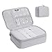 Produktbild TsunNee Elektronische Tasche Organizer, tragbare Elektronik-Zubehör-Aufbewahrungstasche für Kabel Adapter Powerbank Speicherkarten Externe Festplatte mit 2 Fächern (Grau, L-29 x 22 x 12cm)