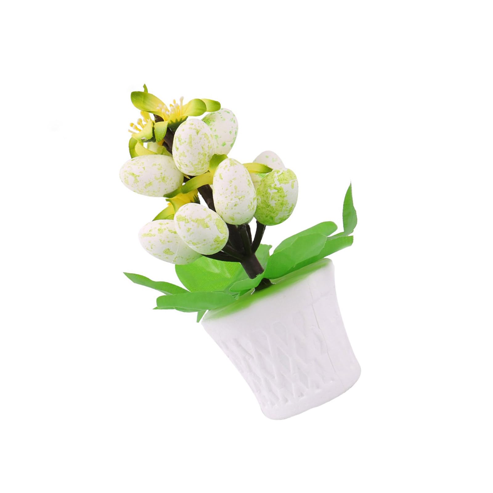 Msioytog Green Realistic Easters Eggs Tree Flower Planter Potted Plant Tabletop Decoration Centerpieces For Dining Table Or Workspaces Easters Table Centerpieces