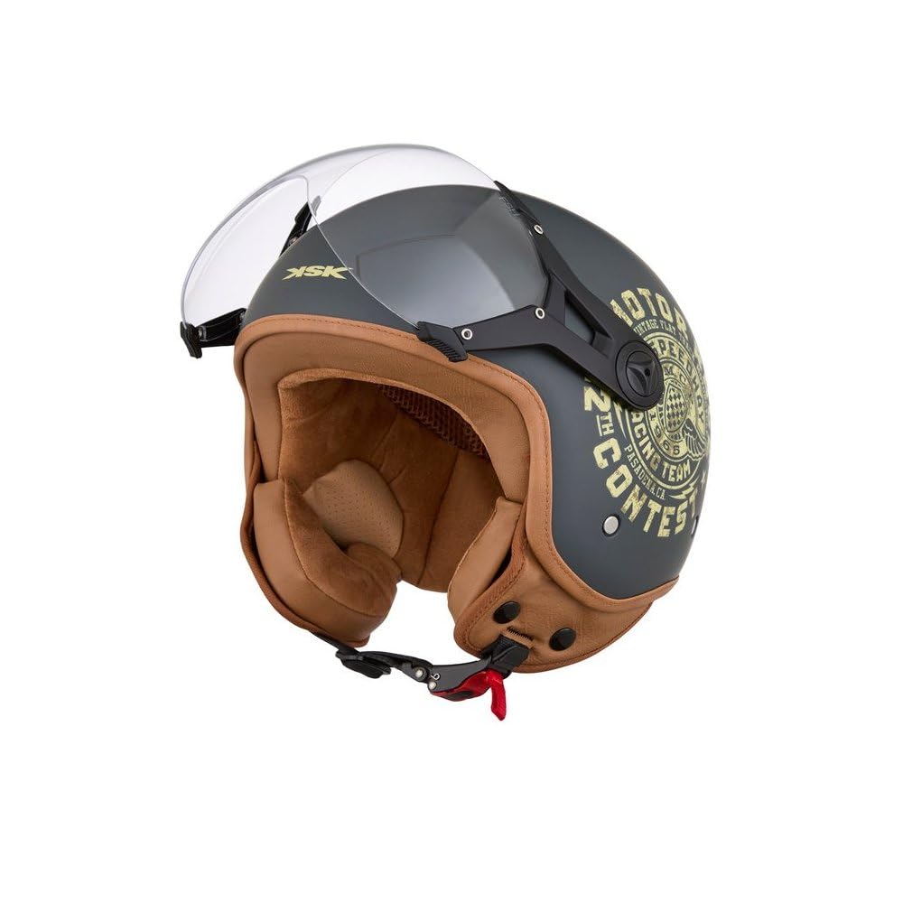 KSK Jethelm MOTORS Mattgrau – ECE R 22.06 zugelassen – Größe L (59-60cm) – ABS-Schale