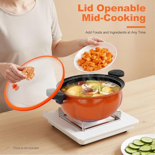 Olla a presión de hierro refinado 8 Litros naranja miniatura 5