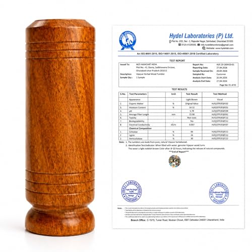 Image of Vijaysar Wood Glass for Diabetes | Lab Certified Approved by Ayurvedic Doctor | Natural Ayurvedic Herbal Wooden Sugar Care Glass 80 ml, Bija Wood Drinking Water Cup for Sugar Balance