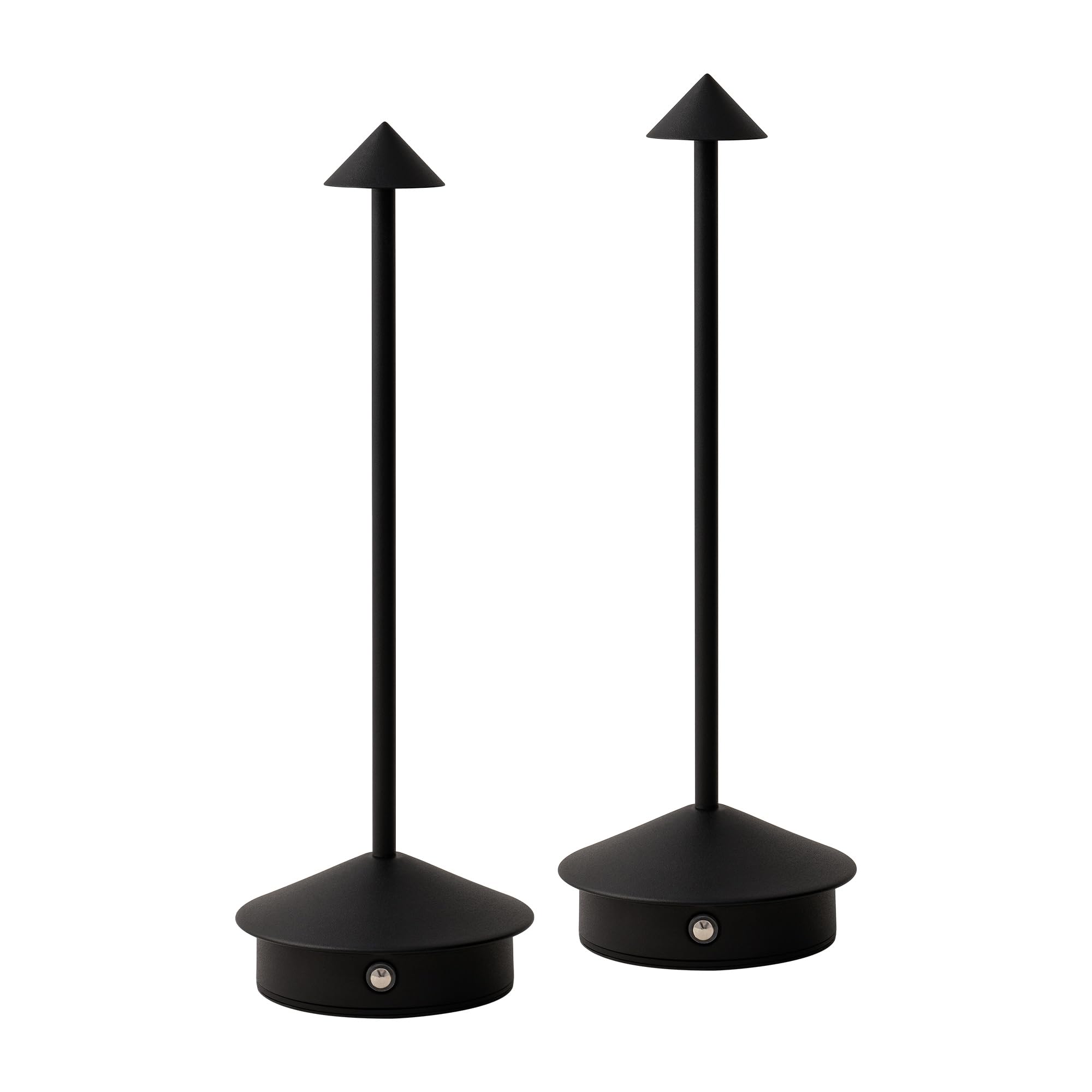 Arrrow – Lot de 2 lampes de bureau LED sans fil USB-C, rechargeables, 5200 mAh, avec 3 températures de couleur, 2700 K-3000 K-3500 K et touche marche/arrêt du bout des doigts, intensité variable, noir