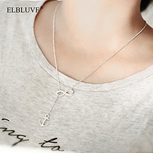 Stainless steel Anchor Infinity Y Shaped Lariat Style Necklace 18inch For Women 3 Colors3