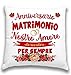 Cuscino Anniversario di Matrimonio - idea regalo per i 5 10 15 20 30 40 50 e ogni aaniversario di matrimonio (Con imbottitura 38x38 ) Cuscino Matrimonio
