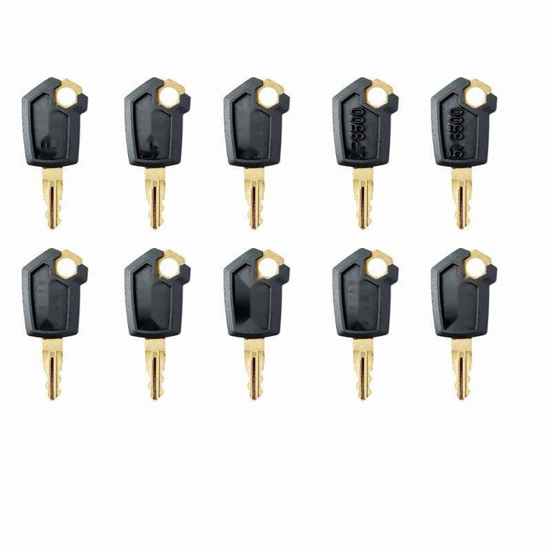 10 chiavi in rame 5P8500 per Caterpillar CAT Heavy Equipment Ignition Loader Escavatore Dozer Rame e Plastica Nero