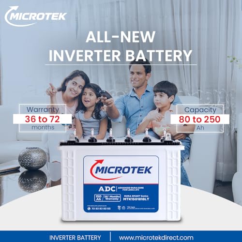 Image of Microtek DURASMART MTK1501818LT 150Ah /12V Inverter Battery | with Advanced Dura Core Technology for Longer Battery Life | Suitable for Home, Office & Shops | Comes with 36 Months Total Warranty