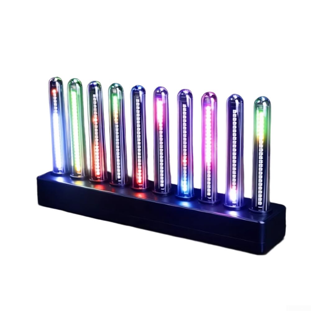 Indicador LED de espectros musicales, analizador de espectros de audio LED RGB, visualizador de música activado por sonido con 240 LED, decoración de sala de juegos, color negro