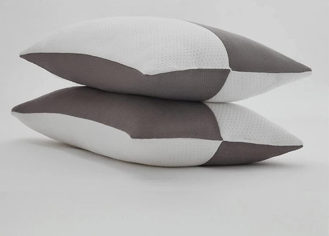 Decorative Throw Pillows, Grey and White Color Block Design, Modern Two-Tone Pattern, Set of 2-image-20