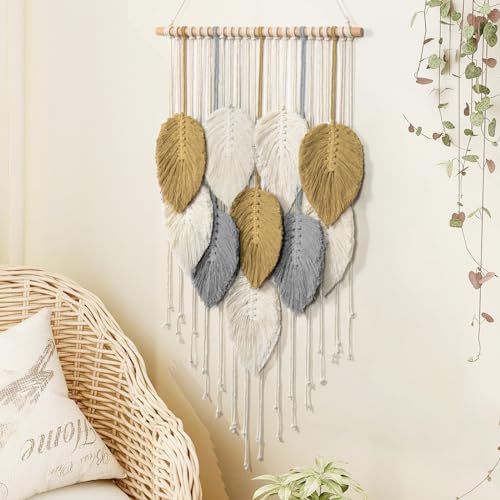 LOMOHOO Tapeçaria de parede de macramê, decoração de casa boho, decoração de tecido boêmio para quar