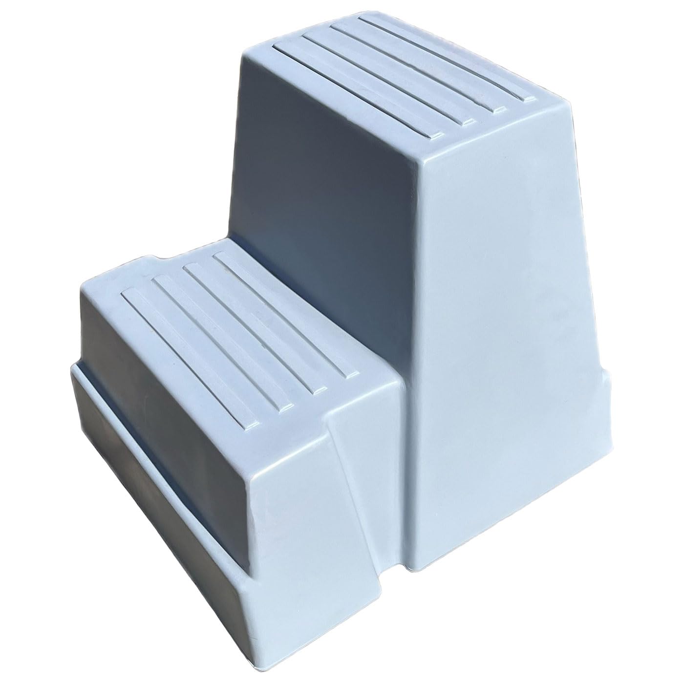 Brama-West Aufstiegshilfe für Pferde mit 2 Stufen – Stabiler Aufsteighocker - 60 cm hoch - ideal zum Aufsteigen & für Stallarbeit - Grau