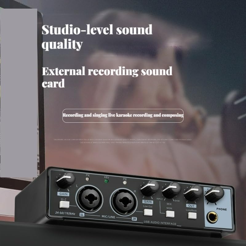 Enregistrement de Guitare Carte Son USB Externe Interface Audio spéciale,Compatibilité Universelle