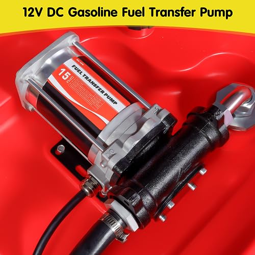 Lappplsp YL0053 Portable 48 Gallon Fuel Tank With Pump For Gasoline & Diesel, 15Gpm High Flow Rate 12V Dc Self-Priming Fuel Transfer Pump thumb #3