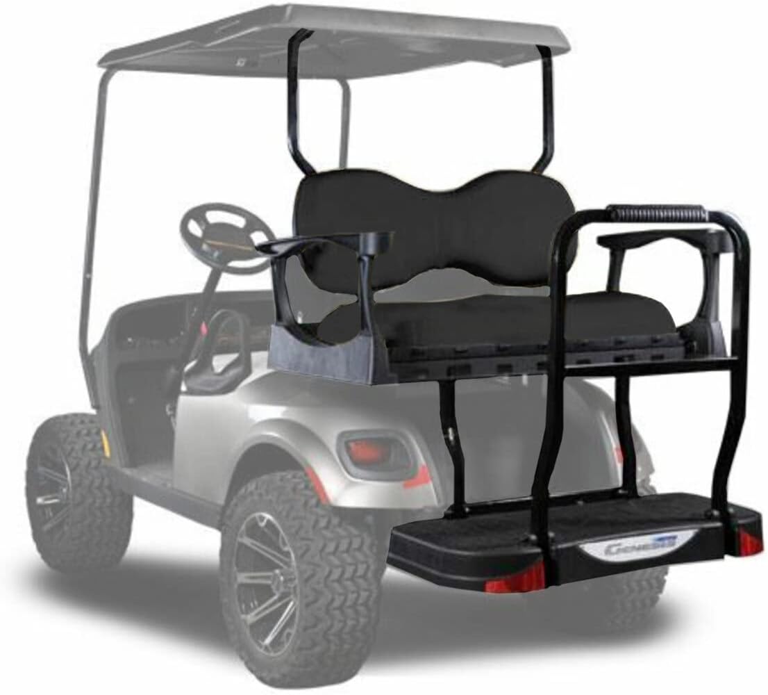 MADJAX Genesis 300 Aluminum Golf Cart Rear Flip Seat Kit for EZGO TXT | Compatible with 1994.5-Up Models