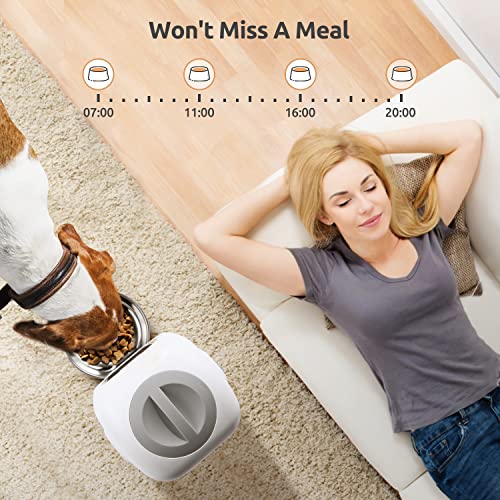 KutoraWorks Automatic Cat Feeder, Dog Food Dispenser with Rotary Lock Lid, Visual Window, Memory Function, Voice… - Image 2