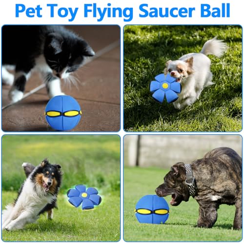 FlidRunest 2PCS Pet Toy Flying Saucer Ball, Flying Saucer Ball Dog Toy with 3 Light for Interactive Dog,Cats, Children’s Foot Ball,Outdoor Games,Camping Games FlidRunest 2PCS Pet Toy Flying Saucer Ball, Flying Saucer Ball Dog Toy with 3 Light for Interactive Dog,Cats, Children’s Foot Ball,Outdoor Games,Camping Games